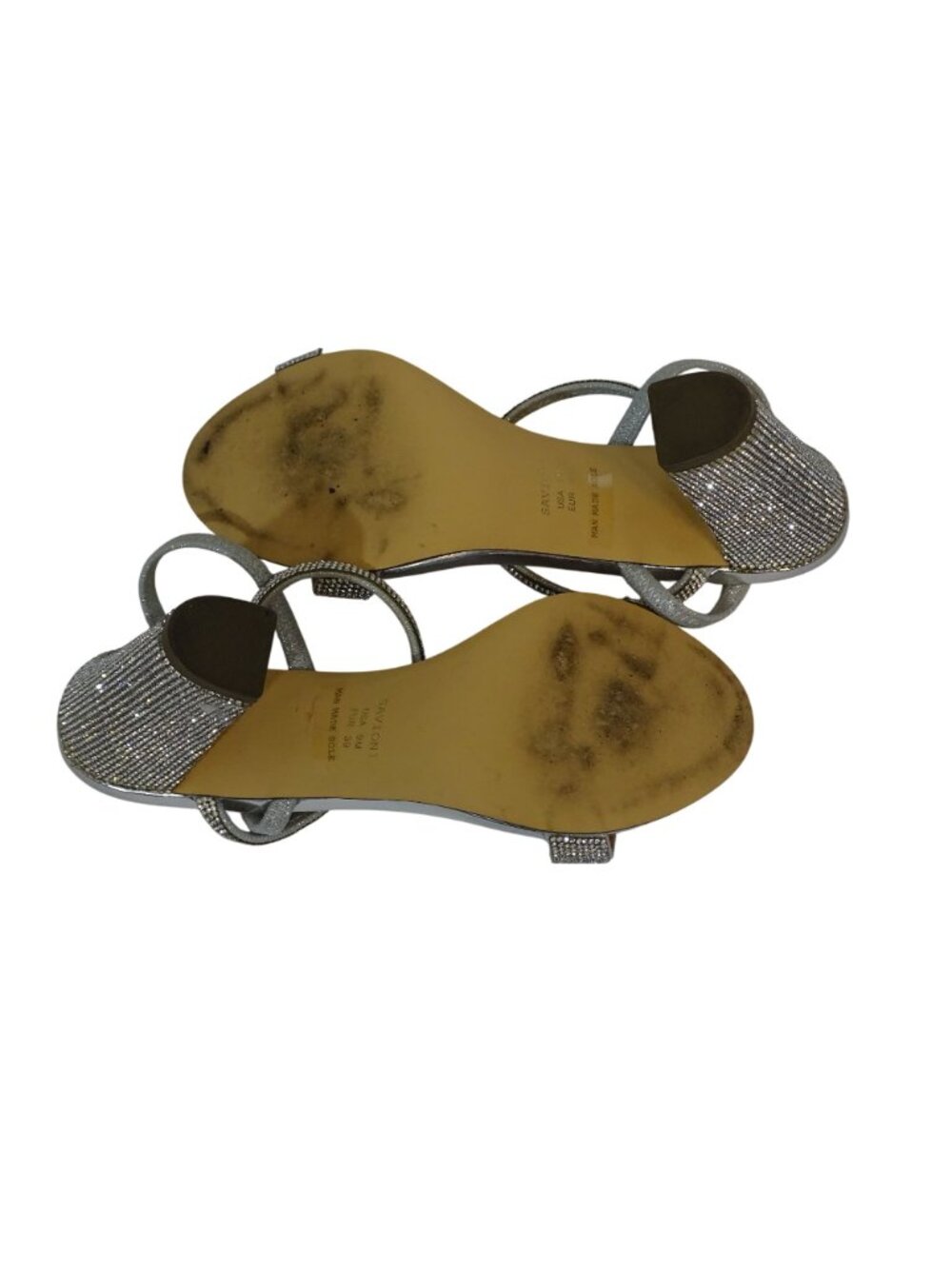 Touch Of Nina Savion1 Silver Rhinestone Strappy Block Heel Sandals Size 9 M Glam - Picture 5 of 11